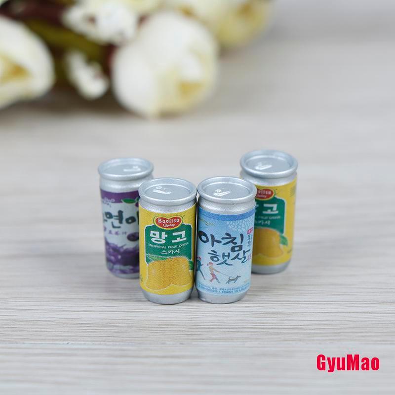 Bộ 4 Lon Nước Mini Tỉ Lệ 1:12 Trang Trí Nhà Búp Bê