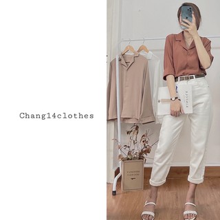 Áo sơ mi lụa cổ vest