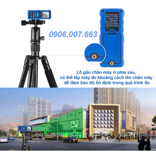 Thước đo khoảng cách laser tia Xanh - Siêu Sáng - Đo ngoài trời