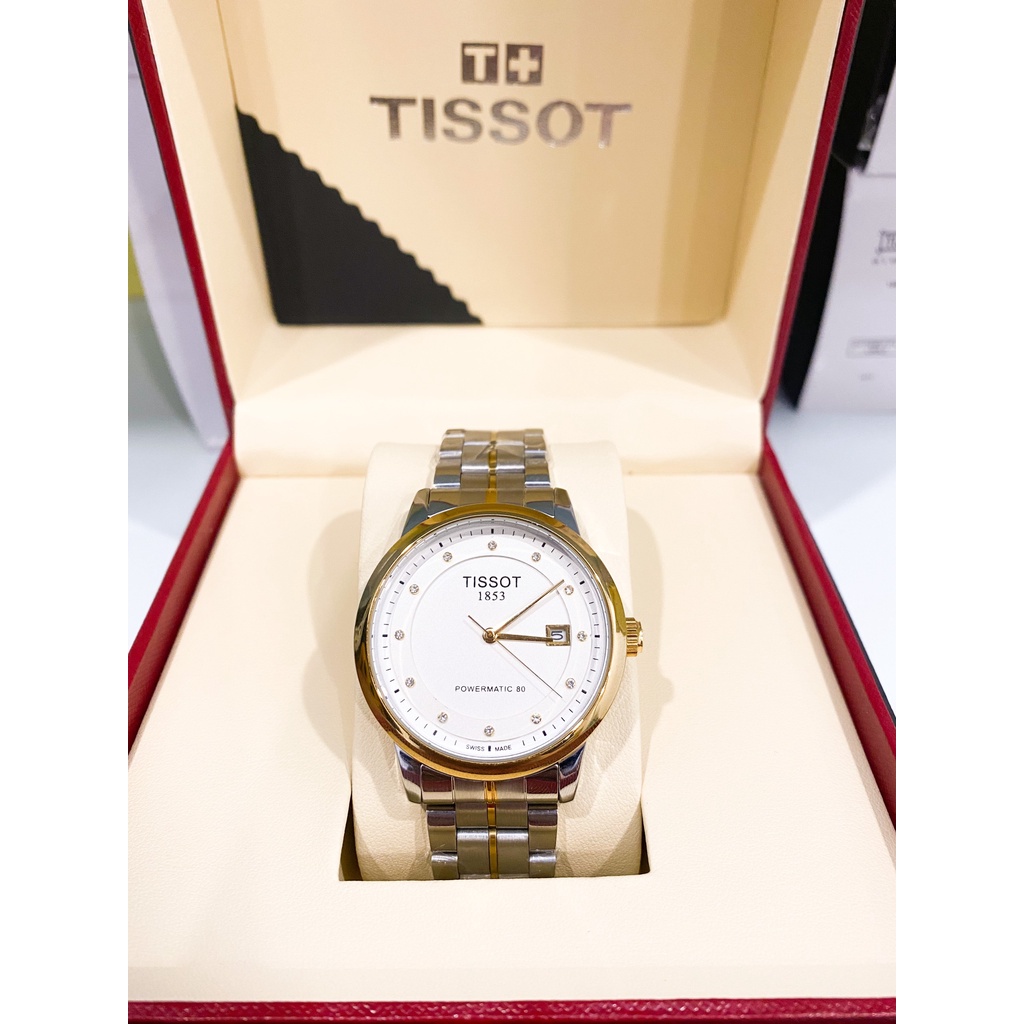 Đồng hồ Tissot nam máy cơ Automatic Demi, đồng hồ nam dây thép viền thép, phong cách lịch lãm