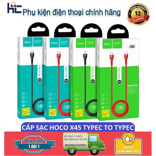 Cáp sạc nhanh typec sang typec hoco x45 chính hãng - có đèn led báo sạc - typec to typec