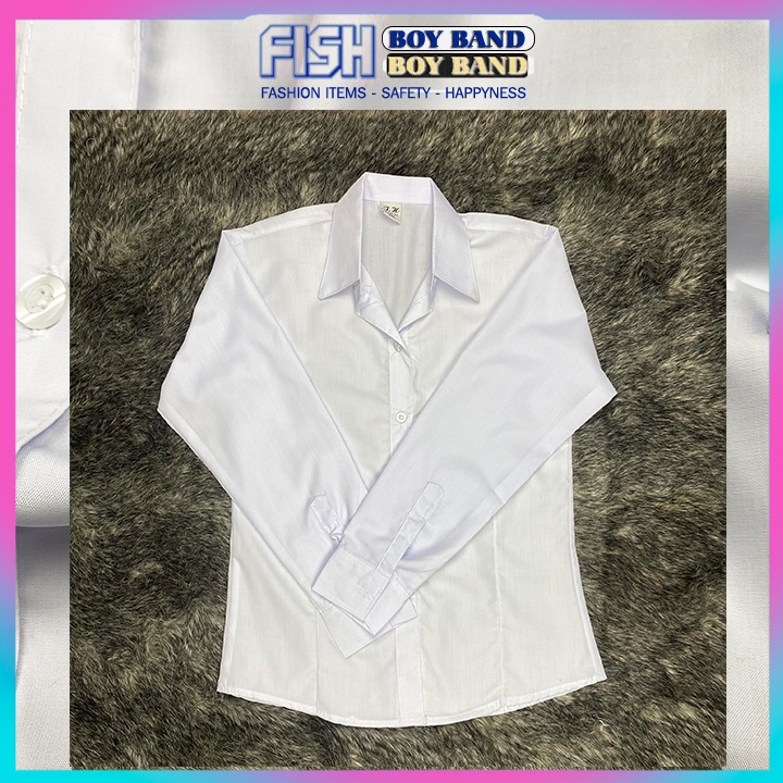 Áo học sinh nữ trắng tay NGẮN DÀI cấp 1 2 và 3 hàng tiêu chuẩn vải kate tốt vạc bầu FF95F