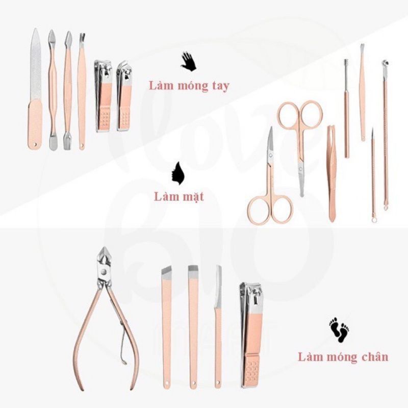Bộ bấm móng tay cao cấp 18 chi tết, bằng thép không rỉ, sự dụng vô cùng hiệu quả - Soleil care