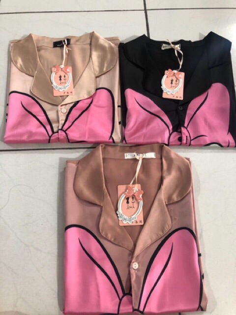 BỘ/SET LỤA PIJAMA ÁO CỘC - QUẦN ĐÙI VỊT DONAL SIÊU XINH