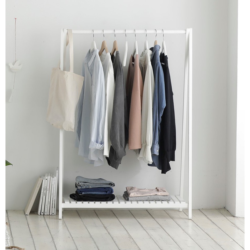 GIÁ TREO QUẦN ÁO HÀN QUỐC 1 TẦNG MÀU TRẮNG - A HANGER 1F WHITE