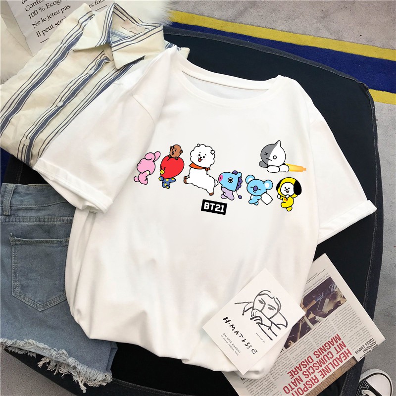 [FREESHIP] Áo thun BTS dễ thương BT21 dành cho các bạn Army- áo thun form rộng ngắn tay