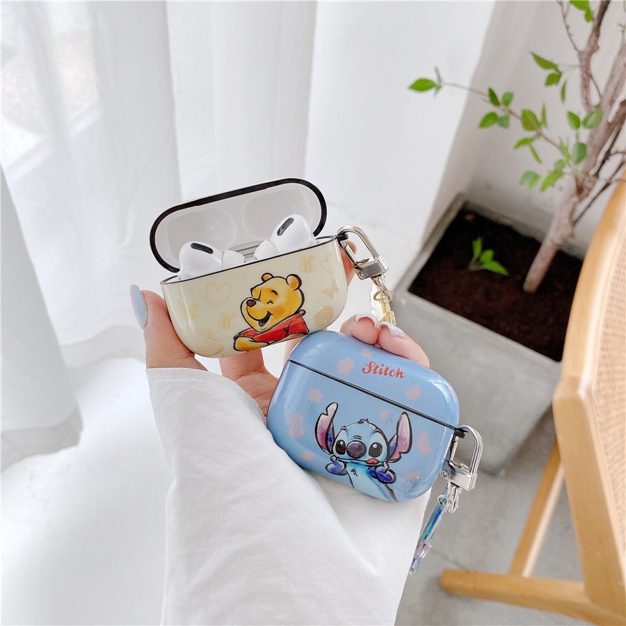 Vỏ Bảo Vệ Hộp Sạc Tai Nghe airpods pro2 airpods pro airpods 3 gen3 airpods 2 Hình Gấu pooh & stitch Dễ Thương Ốp