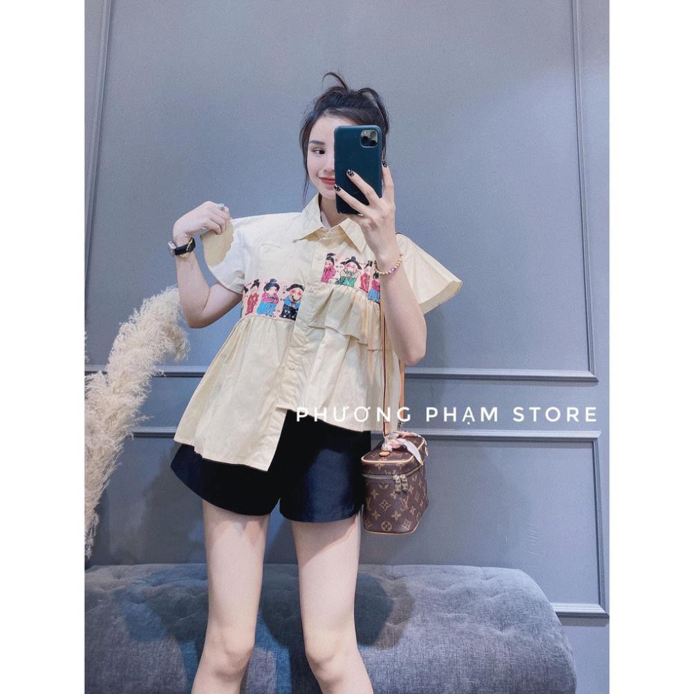 [ 𝐅𝐑𝐄𝐄 𝐒𝐇𝐈𝐏 ] Set Áo Hoạt Hình Mix Quần Đùi
