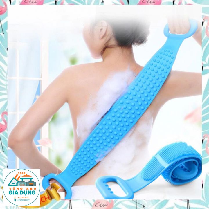 Dây đai chà lưng bằng silicon đa năng 2 mặt có gai nhỏ để massage, kỳ cọ tẩy tế bào da chết mụn lưng khi tắm cao cấp