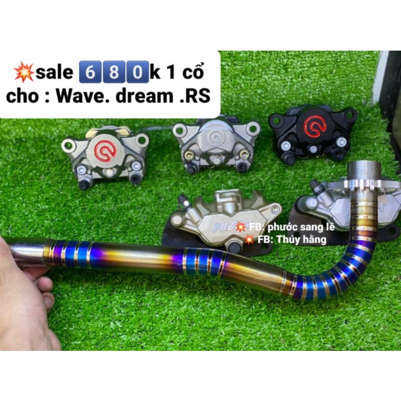 Cổ pô titanium cho wave dream cup elegant.. và các dòng xe 50cc