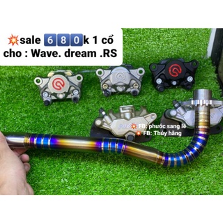 Cổ pô titanium cho wave dream cup elegant.. và các dòng xe 50cc