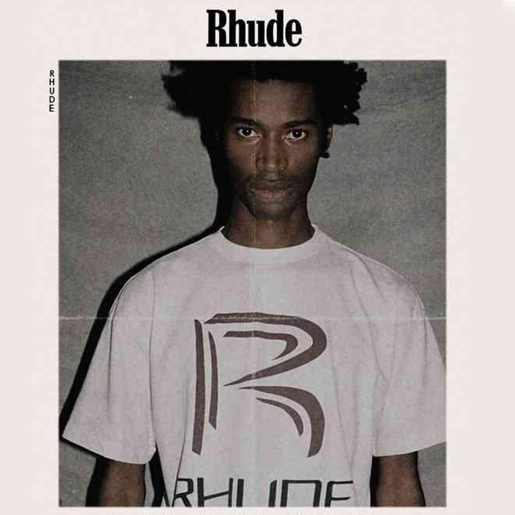 Áo thun TLS tay lỡ RHUDE unisex phông form rộng oversize chất liệu cotton thời trang nam nữ