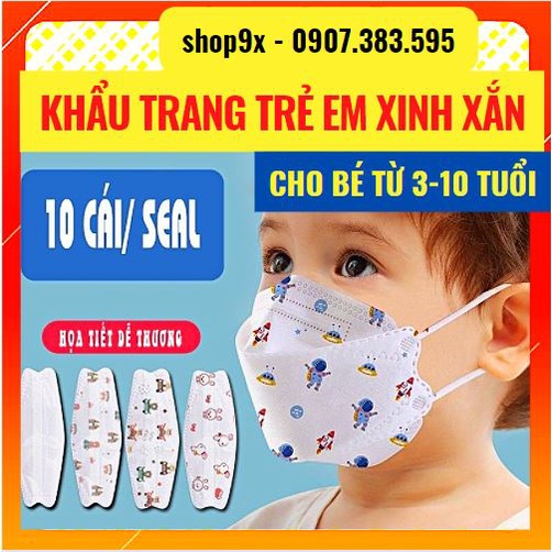 Khẩu Trang Y Tế Trẻ Em 4 Lớp Thịnh Phát TP94 Chống Bụi Kháng Khuẩn (10 cái/ túi) - Cho Bé Từ 3-10 Tuổi