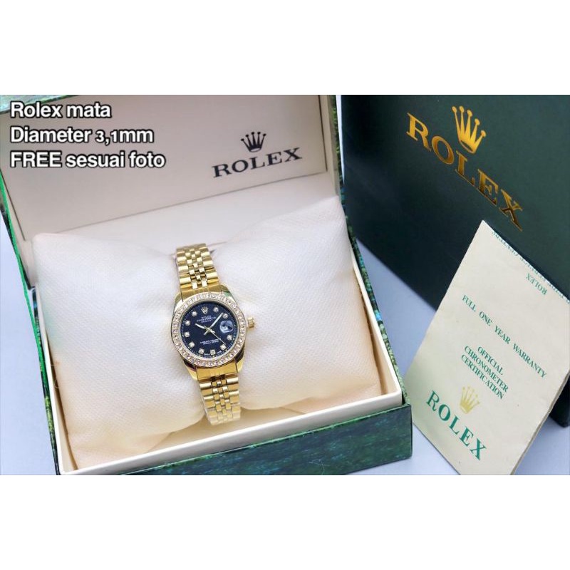 Bán Buôn!! Đồng Hồ Quartz Rolex Trang Trí Đính Đá Với Dây Đeo Da Mắt RX AJ_WATCH17