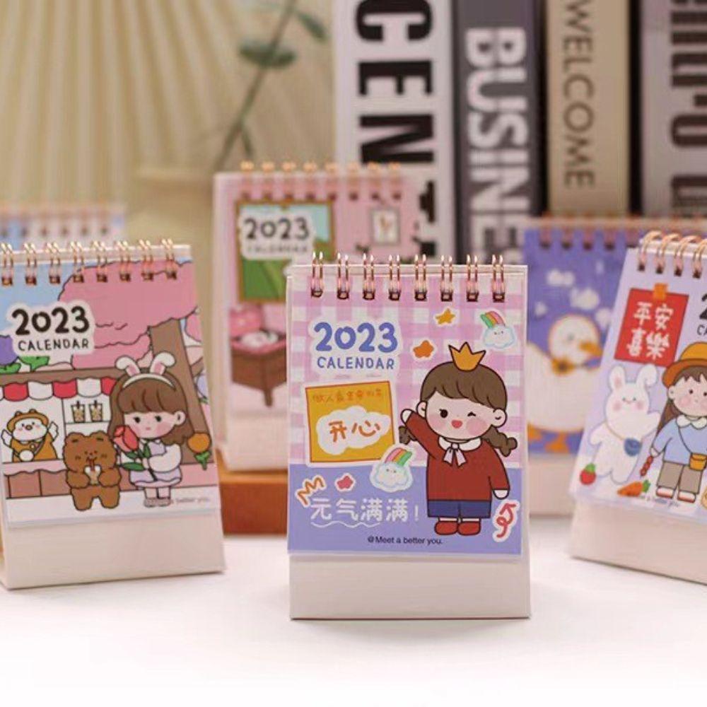 PEWANY Lịch Để Bàn Mini Họa Tiết Hoạt Hình Dễ Thương