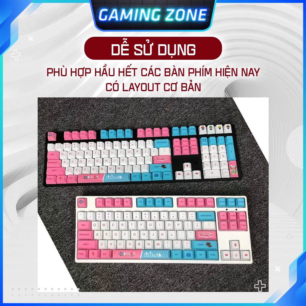 Keycap bàn phím cơ Shimmer/Blue Cat/Daruma Nhật Bản/Chopper nhựa PBT 120+ phím siêu đẹp