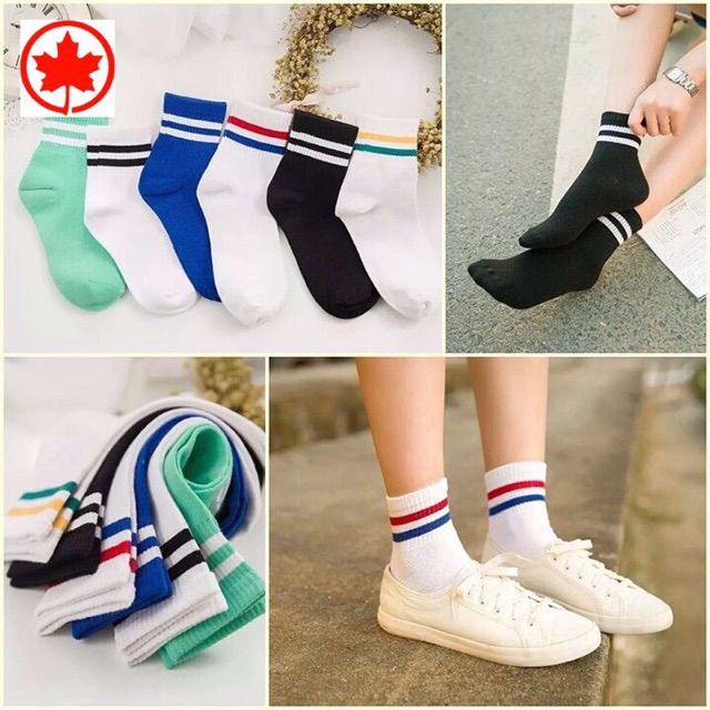 [Mã FASHIONMON194 giảm 10K đơn 20K] Tất vớ sọc thể thao Hàn Quốc