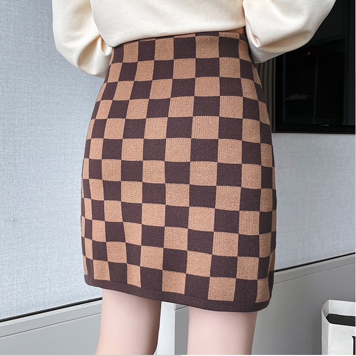 Porozi  Chân váy nữ  dáng chữ A cạp cao phong cách Hàn Quốc có 2 màu