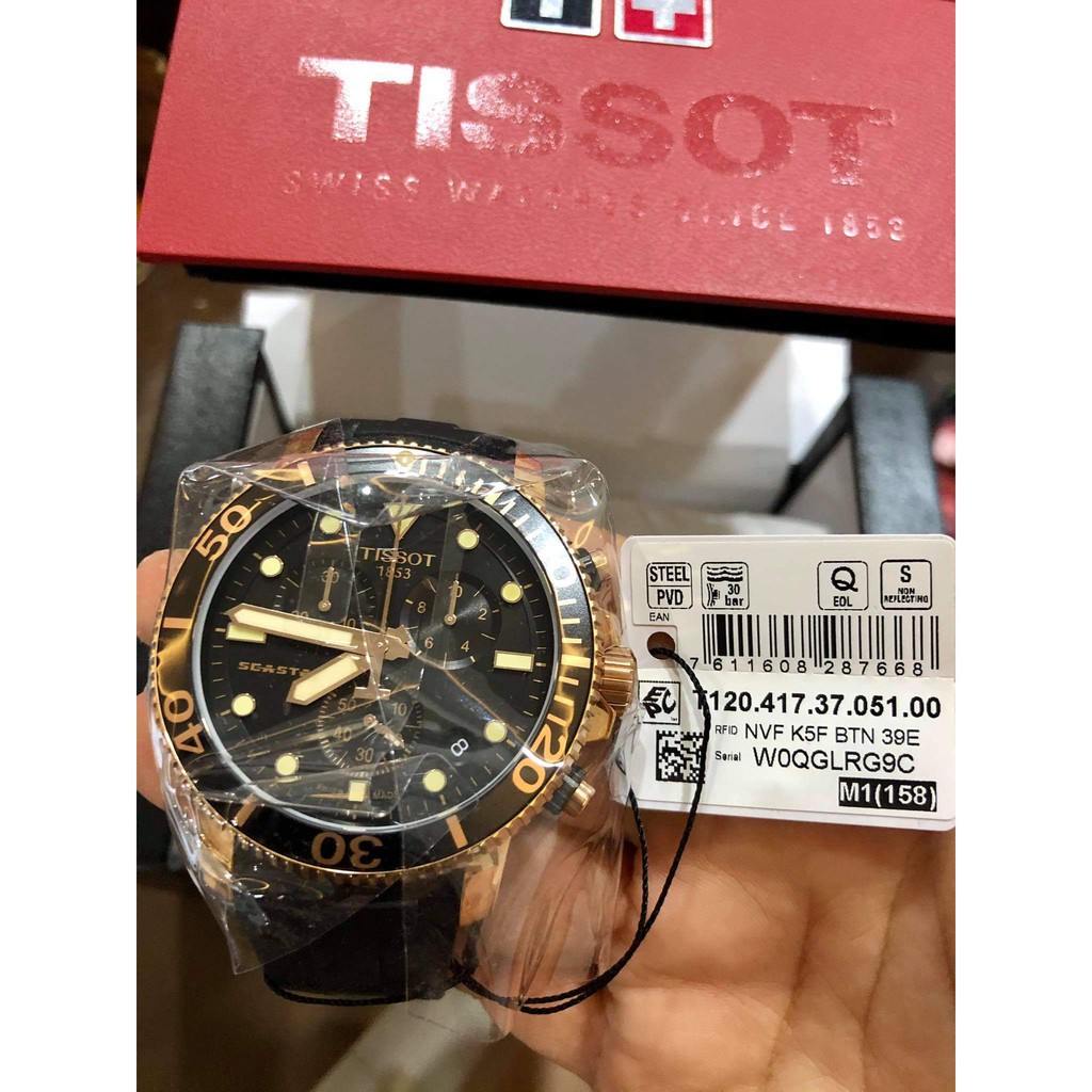 ĐỒNG HỒ TISSOT NAM LẶN THỜI TRANG NAM Seastar 1000 Chronograph Quartz Black Dial Men's Watch T1204173705100 THỤY SĨ