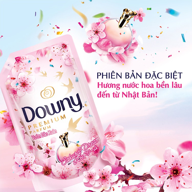 Nước Xả Vải Downy Vườn Đào Xuân Dạng Túi 2.4L