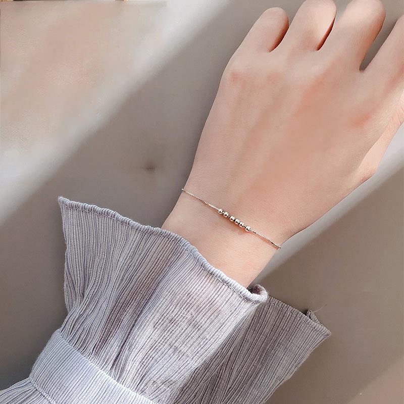 Vòng Tay Mạ Bạc 925 Xỏ Hạt Đá Memindahkan Dành Cho Nữ