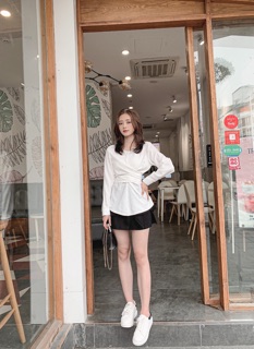 Áo chéo vạt buộc nơ