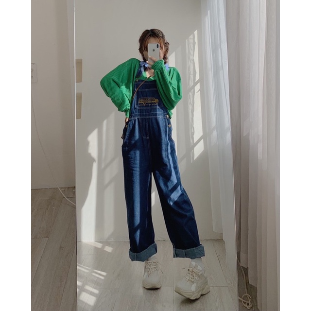 Yếm jean tàu hoả, yếm jean nữ ullzang, yếm denim
