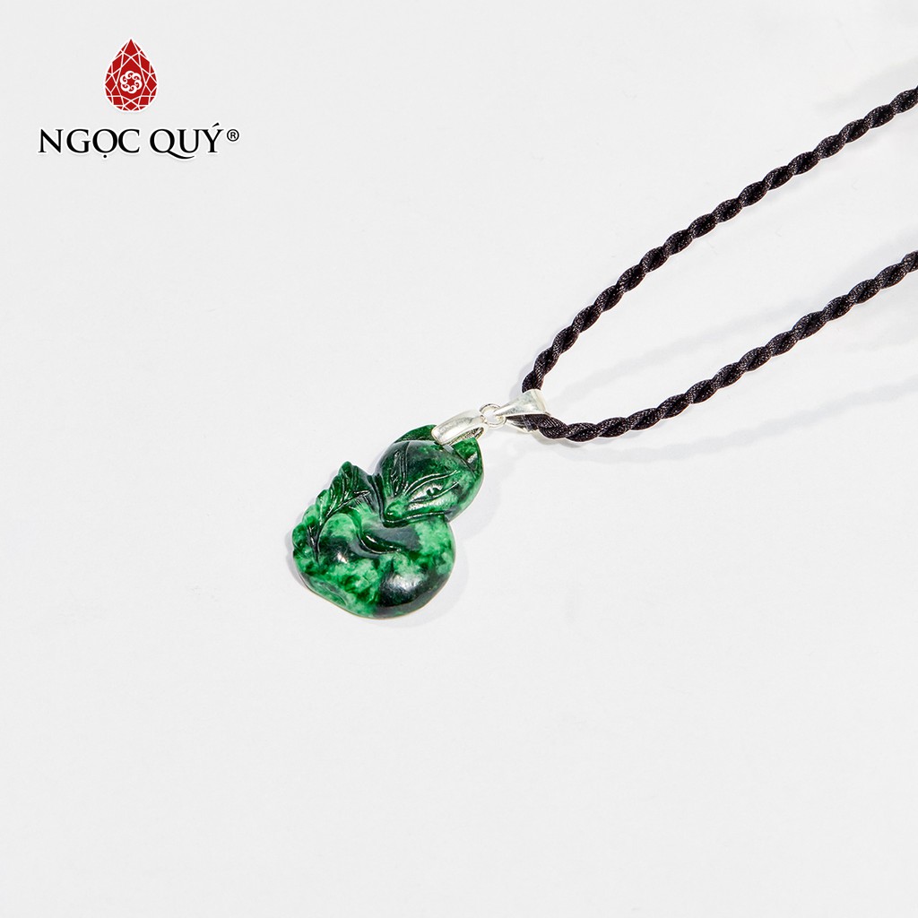 Mặt dây chuyển hồ ly 9 đuổi cẩm thạch sơn thủy jadeite jade mệnh hỏa, mộc- Ngọc Quý - NQMDC0433