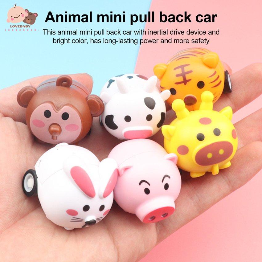 [HOT]Animal Mini Pull Back Car Plastic Puzzle Toy Inertial Mini Car Children Toys