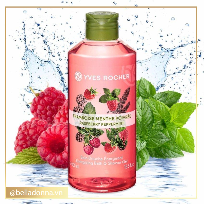 [CHÍNH HÃNG] Sữa Tắm Yves Rocher Raspberry Peppermint Energizing Bath &amp; Shower Gel 400ml