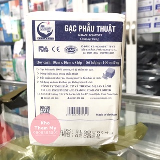 Gạc phẫu thuật 10x10x6 lớp An Lành