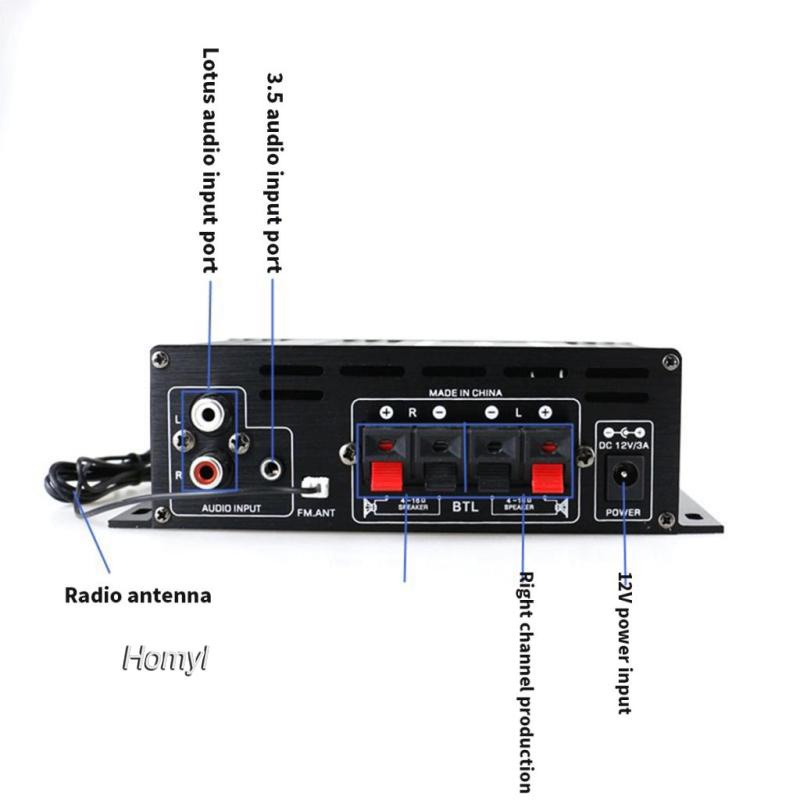 Bộ Khuếch Đại Âm Thanh 2 Kênh Ak380 400w + 400w Cho Xe Hơi