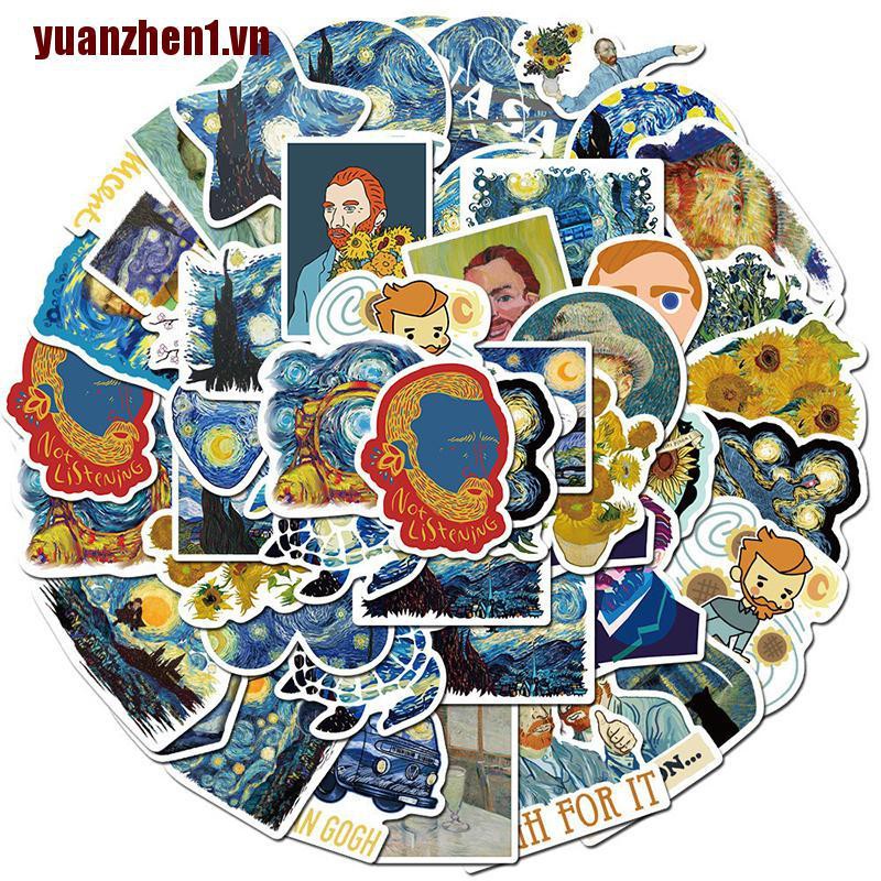 40 Miếng dán trang trí hình tranh của van gogh 1