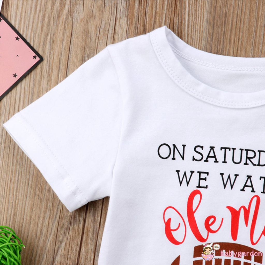 Set áo thun ngắn tay in chữ + quần short kèm băng đô thắt nơ cho bé gái