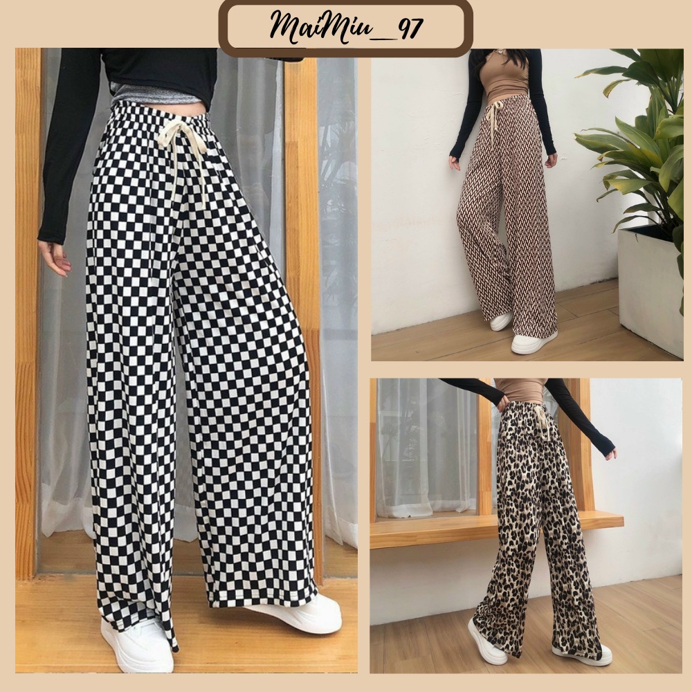 Quần Ống Rộng Lưng Cao Mẫu Siêu Tôn Dáng, Quần Suông Thun Lạnh Hàng Quảng Châu Nhiều Màu