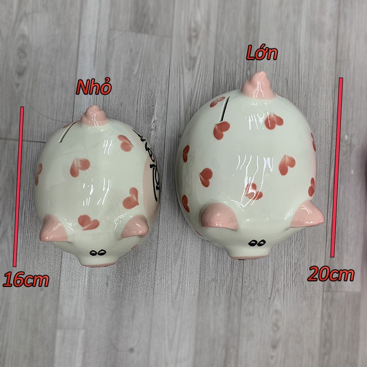 Ống heo đất tiết kiệm, con lợn sứ đẹp giá rẻ cute dễ thương đựng được nhẫn vàng