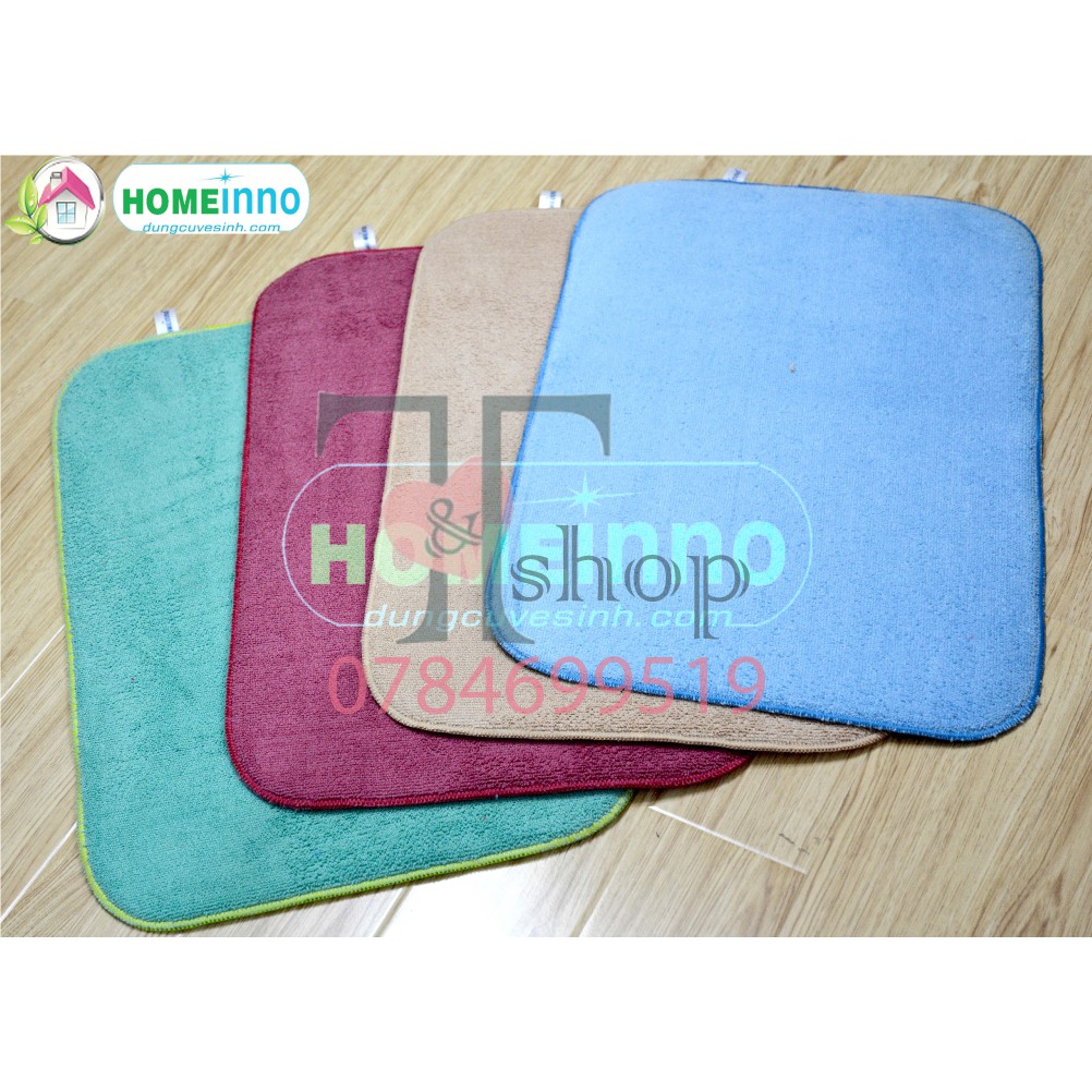 Thảm Lau Chân, Thảm Chùi Chân 2 Mặt Mịn Microfiber Siêu Thấm Hút Homeinno Nhiều Kích Thước