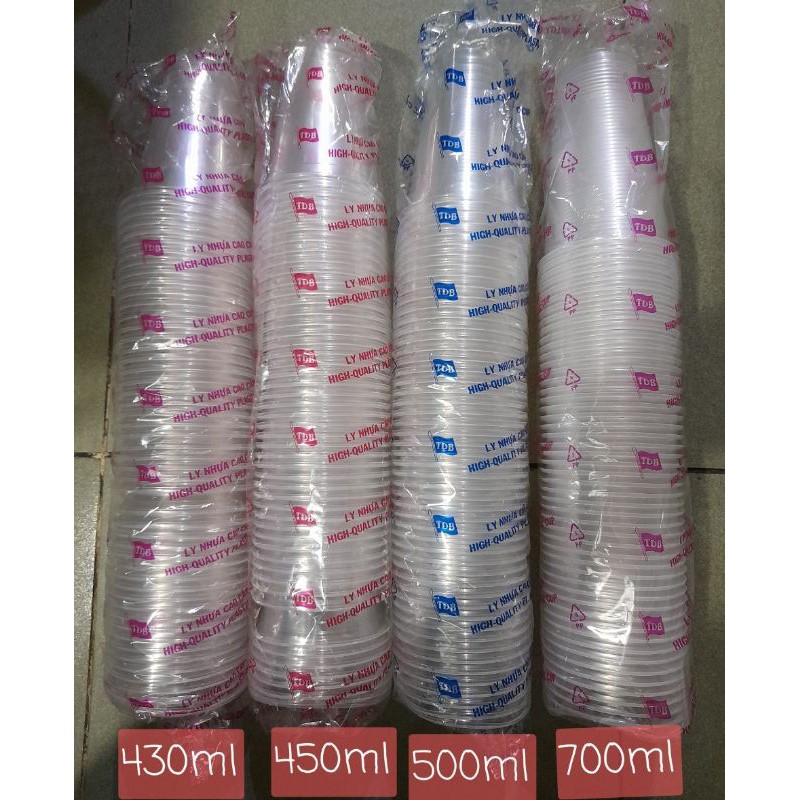 50 Ly Nhựa Trong Suốt Dùng Đựng Trà Sữa, Nước Mía, ...