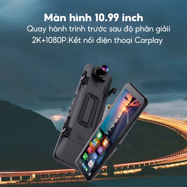 Camera hành trình ô tô A10 XETABON kết nối Carplay / Android Auto hỗ trợ wifi bluetooth màn hình 4K Bảo hành 1 đổi 1 12T