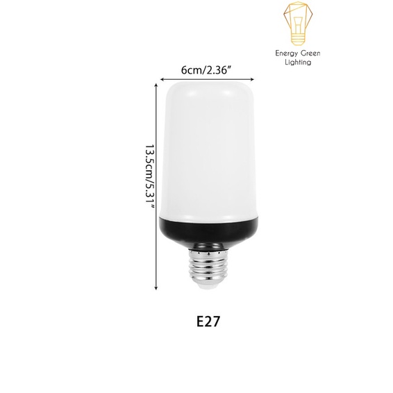 Bóng Đèn Led Tạo Hiệu Ứng Ngọn Lửa Cháy Độc Đáo Energy Green Lighting - Đui E27 - Ánh Sáng Siêu Sáng, Siêu Tiết Kiệm Điệ