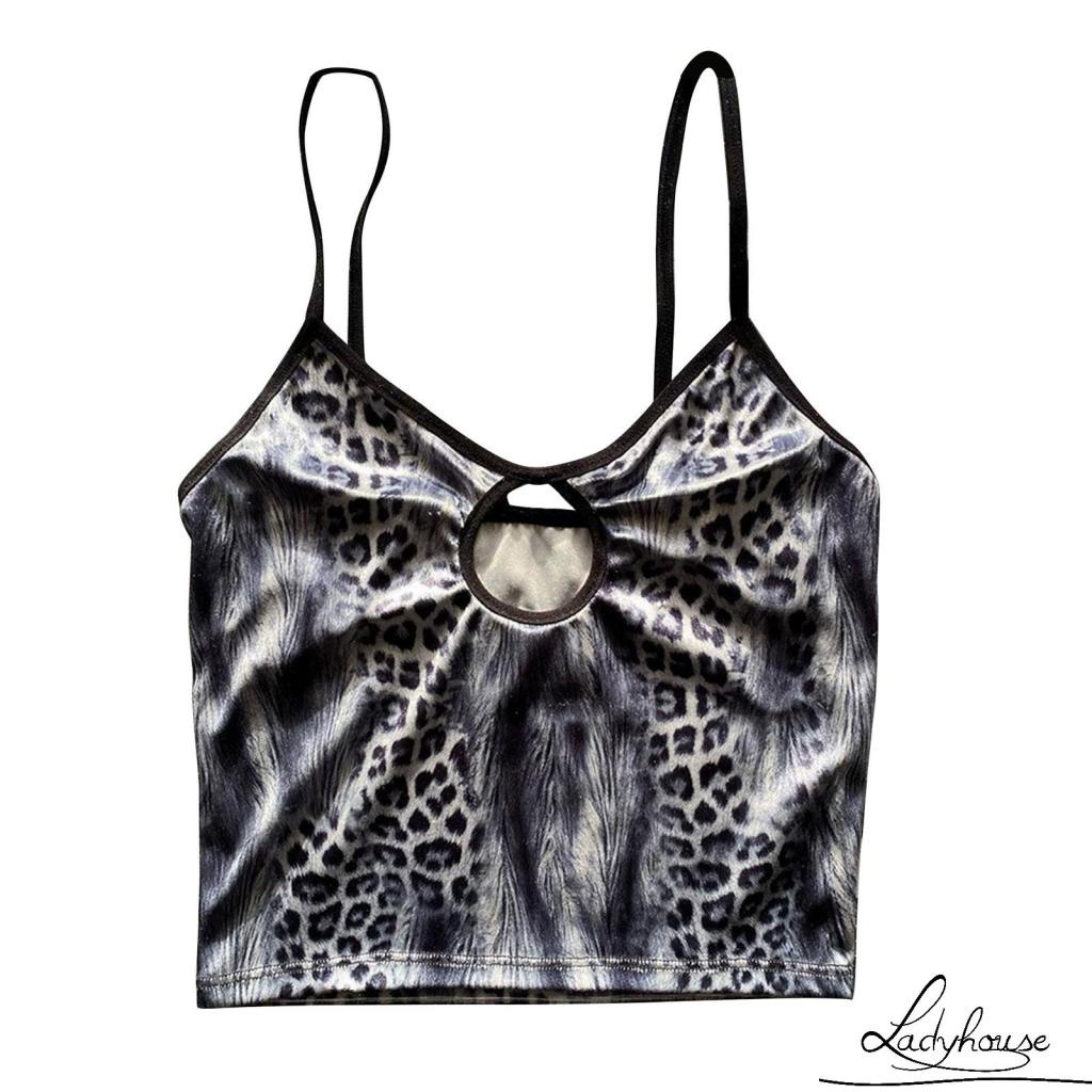 Áo croptop hai dây in họa tiết thời trang dành cho nữ