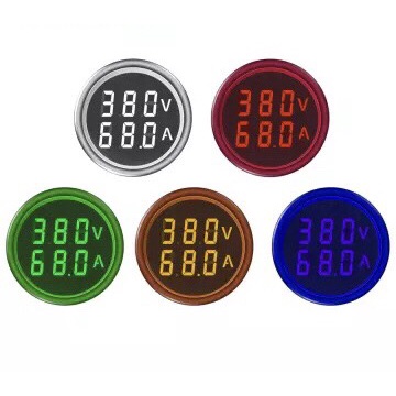 Đồng Hồ Hình Tròn Đo Điện Áp Kỹ Thuật Số 2 Trong 1 V:60-500v A:0-100a Phi: 22mm