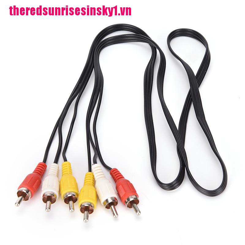 (3C) Giắc Chuyển Đổi Từ 3 Rca Male Sang 3 Rca Male Audio Video Av 1m