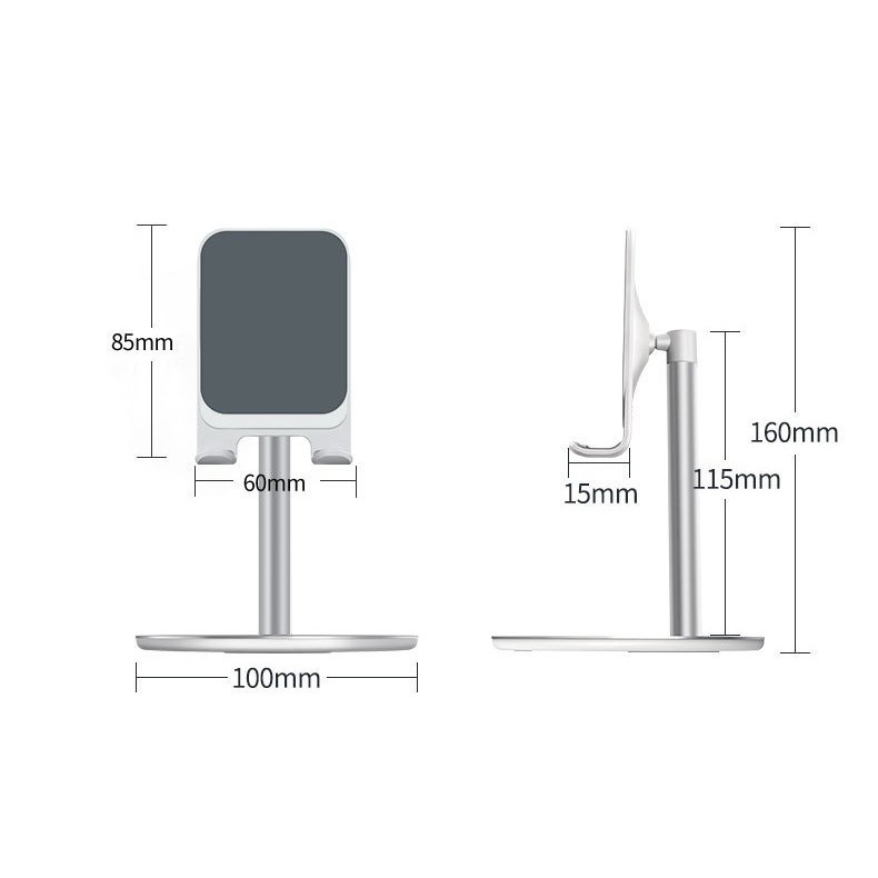 Giá đỡ điện thoại để bàn, kệ điện thoại hợp kim nhôm đế tròn kiểu mới