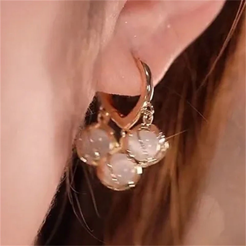 Khuyên Tai Đính Đá Opal Phong Cách Mới 2022