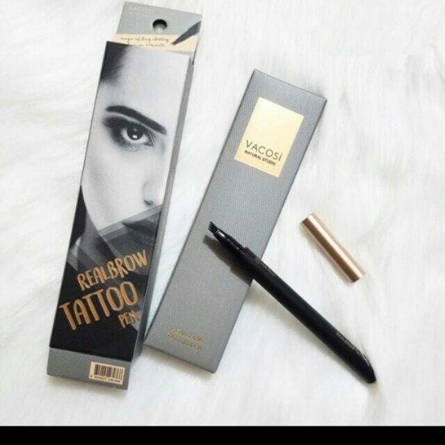 Chì Kẻ Mày Phẩy Sợi Vacosi Tattoo Màu Nâu Đen Natural Studio Real Brow