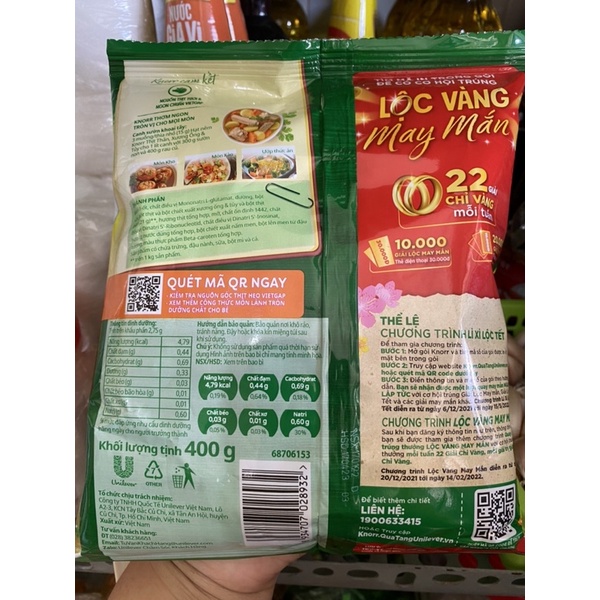 Hạt nêm Knorr thịt thăng, xương ống và tuỷ gói 400g