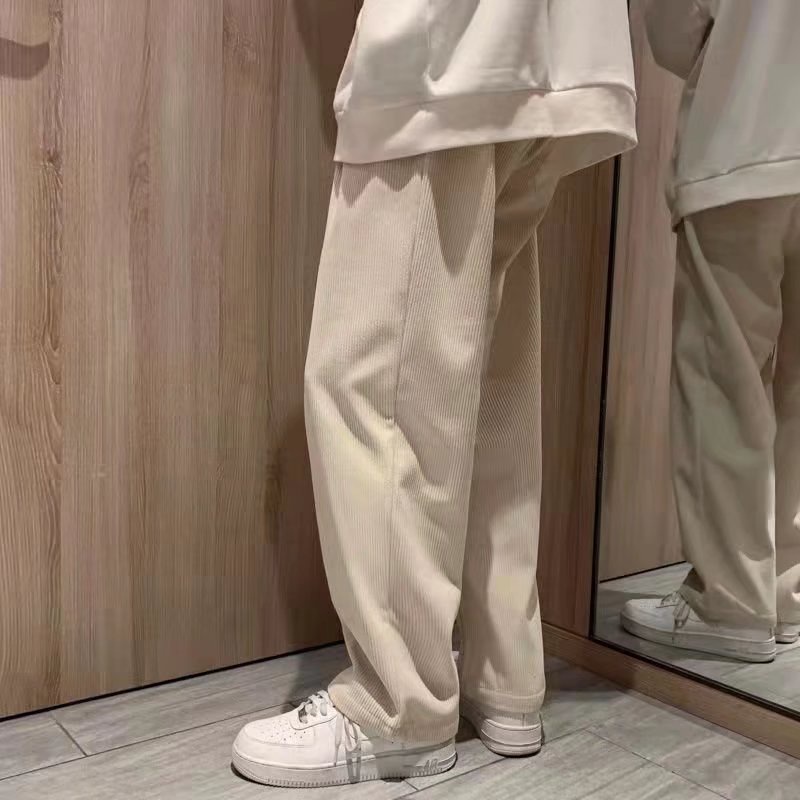 Quần ống rộng màu trơn thời trang Hàn Quốc cho nam quần thể thao nam dài lụa fashion quần jogger thể thao nam simple quần jogger nam Sọc