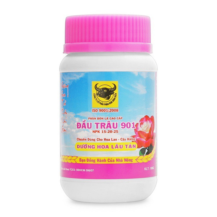 Phân bón đầu trâu 901 dưỡng hoa lâu tàn màu đẹp, đẹp quả, to củ, xanh lá