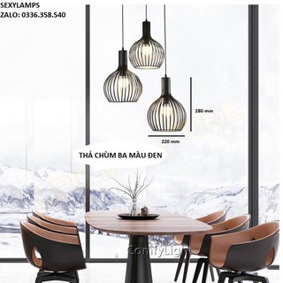 Đèn chùm thả 3 đèn lồng chim